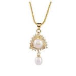 pearl pendant on subtle gold chain