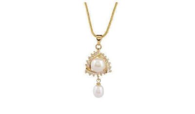 pearl pendant on subtle gold chain